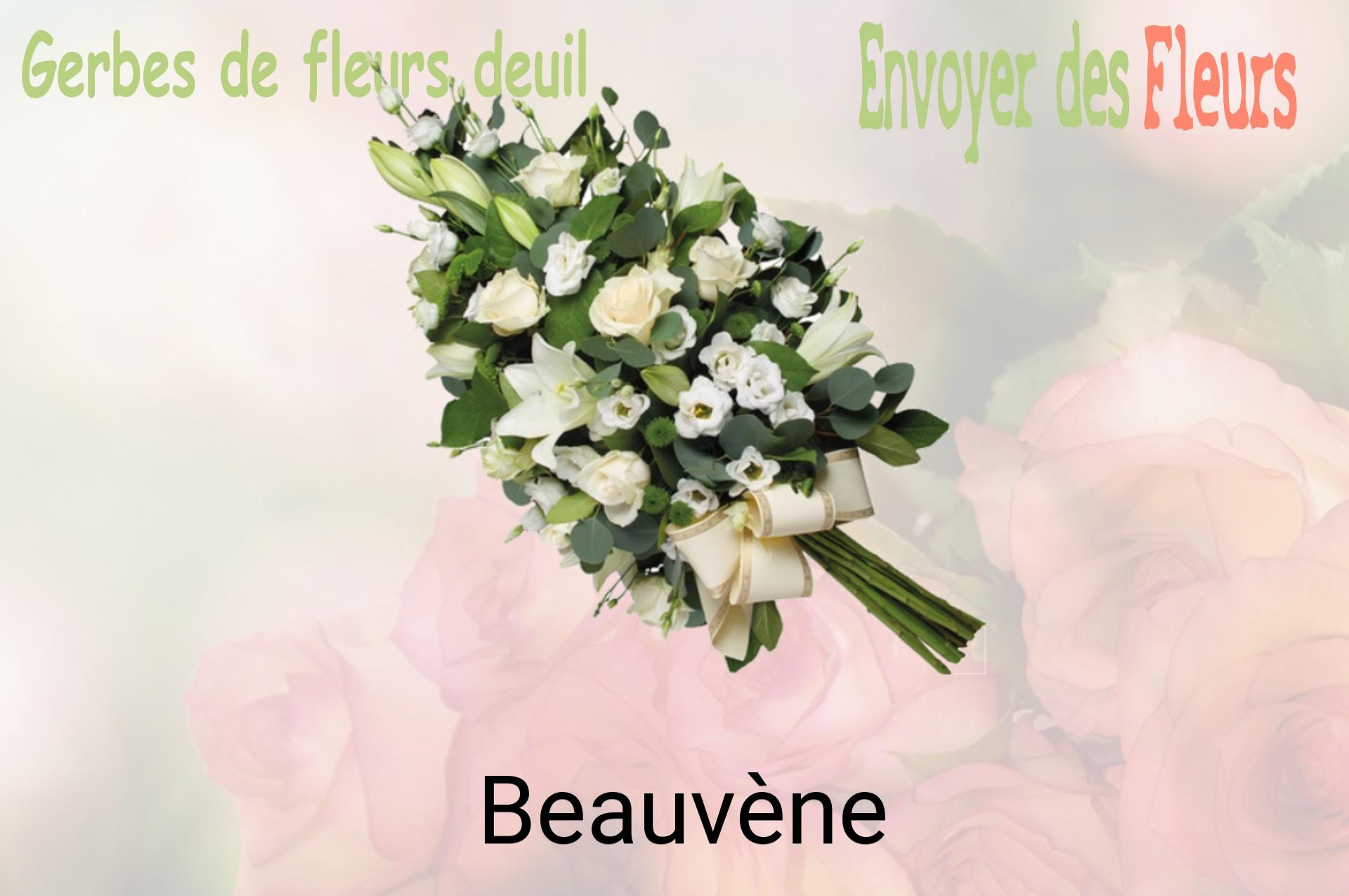 Gerbe de fleurs de deuil livrée à Beauvène